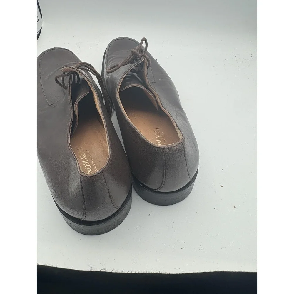 Bruno Magli Shoes Mens Size 11.5 Brown Leather Square Toe Dress Handmade Italy